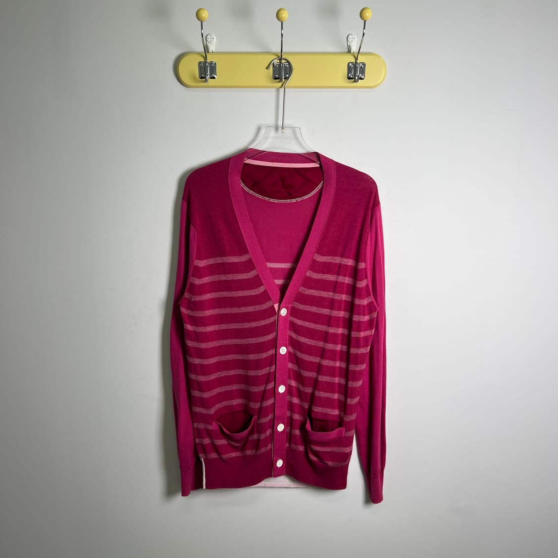 13ss 사카이 핑크 스트라이프 가디건  상품이미지1