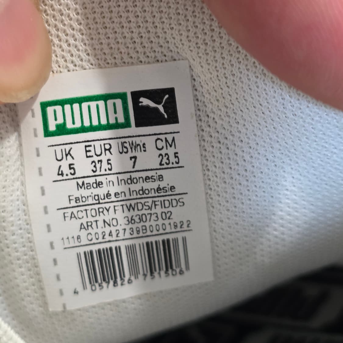 6w-14:푸마 바스켓 패턴 리본 스니커즈 화이트 (23.5cm) 상품이미지10