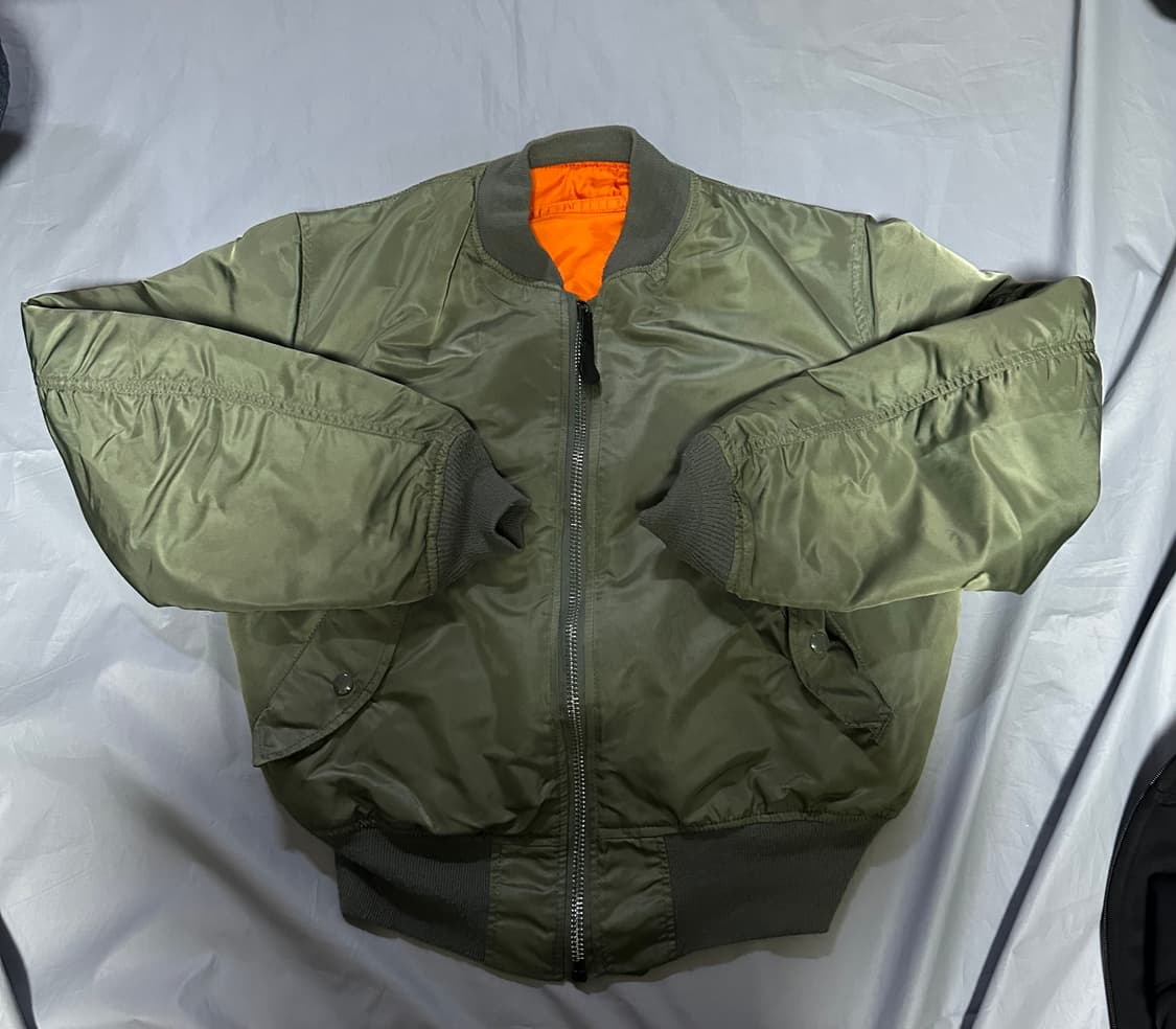 90s 알파인더스트리 ma-1 항공점퍼 자켓 그린  상품이미지1