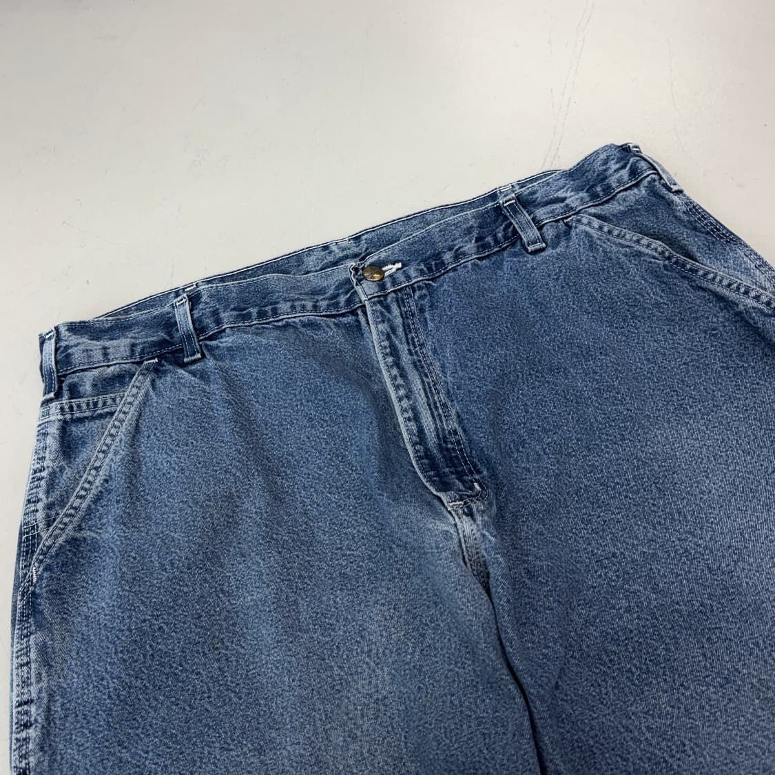 칼하트 OG 가죽패치 카펜터 와이드 워크 데님팬츠 상품이미지4