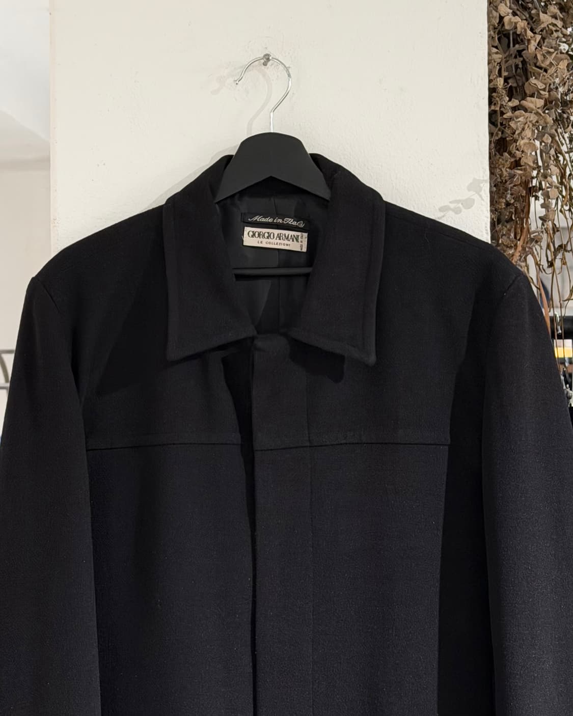조르지오 아르마니 블랙 울 블랜드 롱 코트 상품이미지4