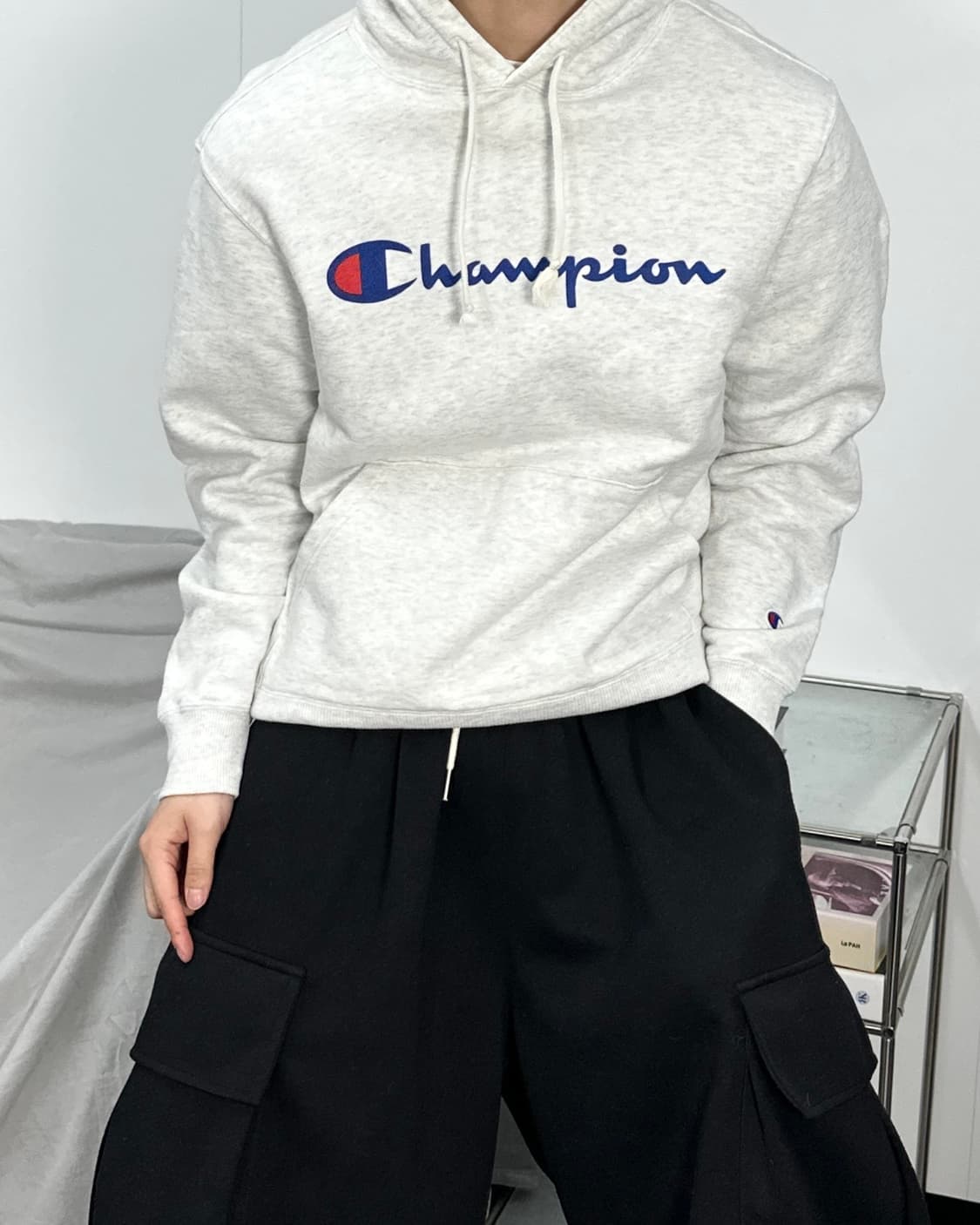 챔피온 어센틱 빅로고 후드티 L 상품이미지2