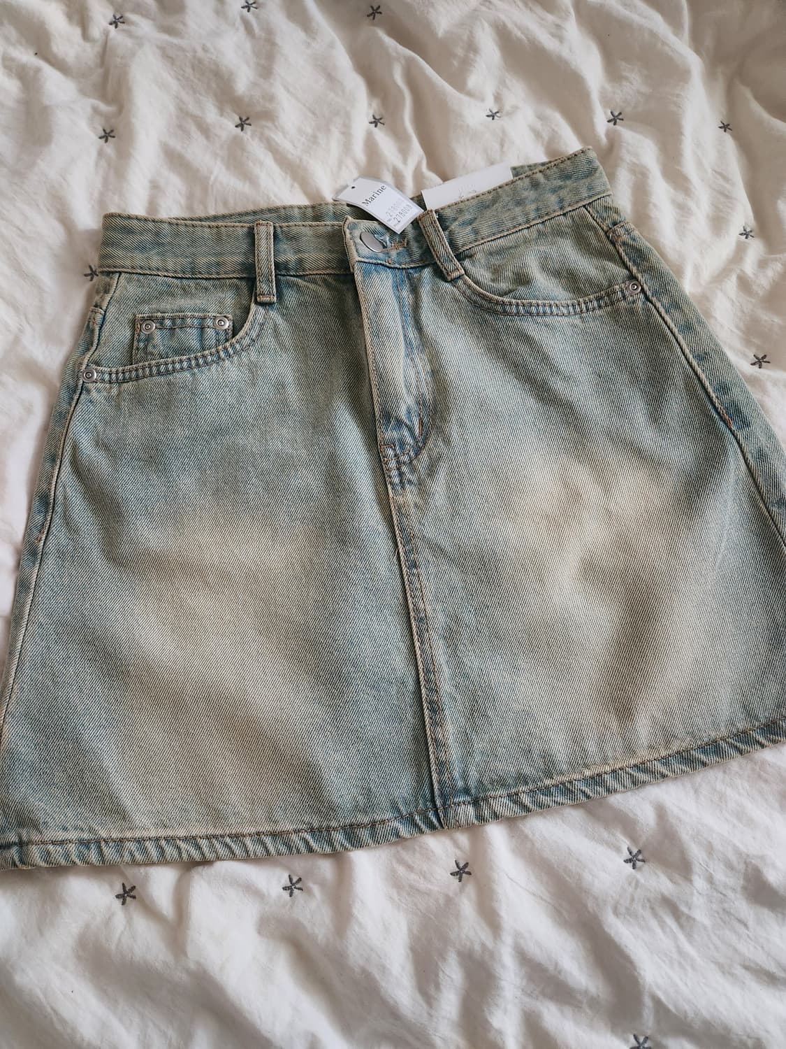 데님 미니 스커트(연청) 상품이미지1