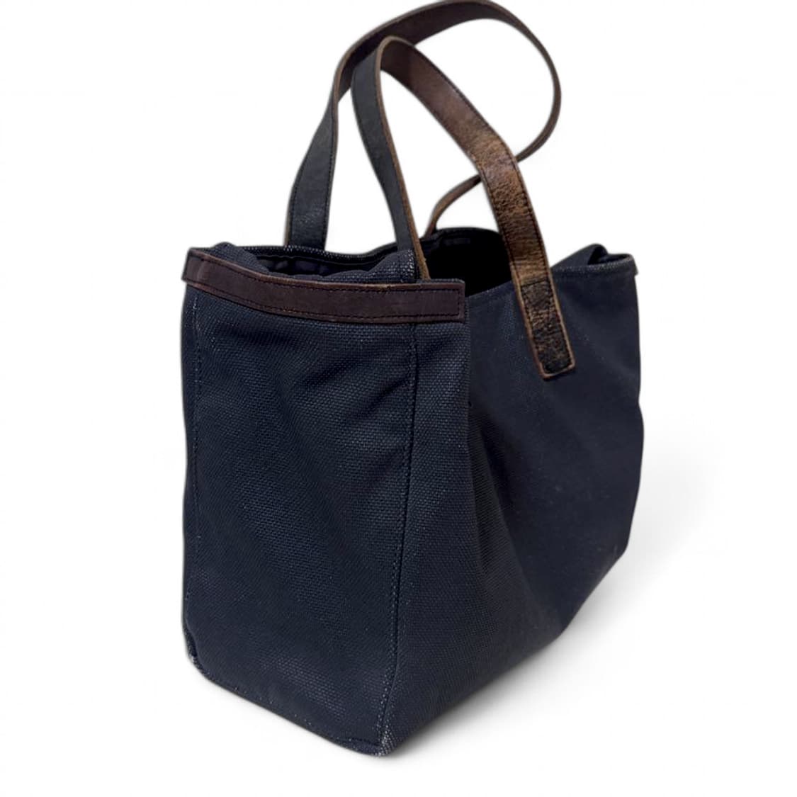 꼼데가르송 크랙 레더 핸들 캔버스 토트백 상품이미지2