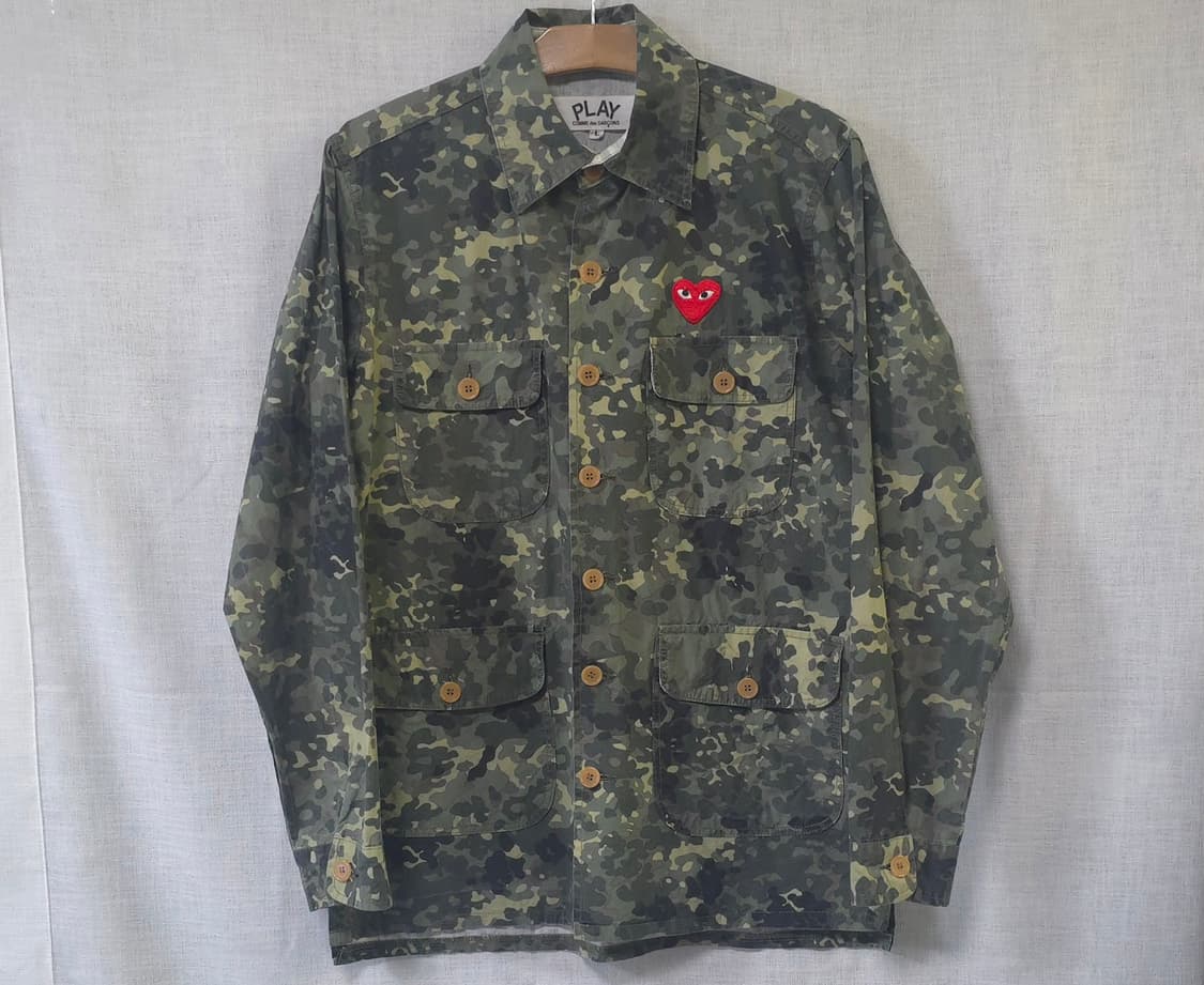 희귀템 아카이브 꼼데가르송 플레이 AD2009 카모플라쥬 워크 자켓 셔츠 상품이미지1