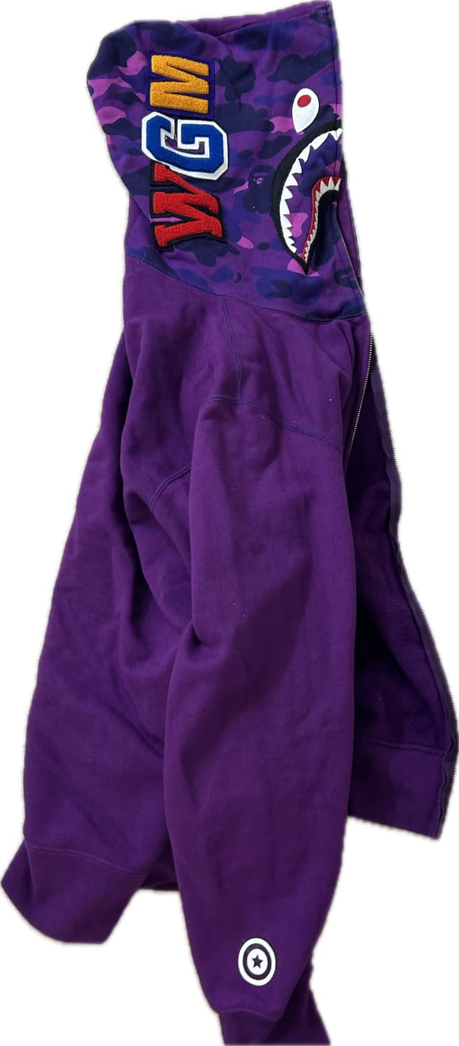 베이프 후드집업 퍼플 xl 상품이미지6