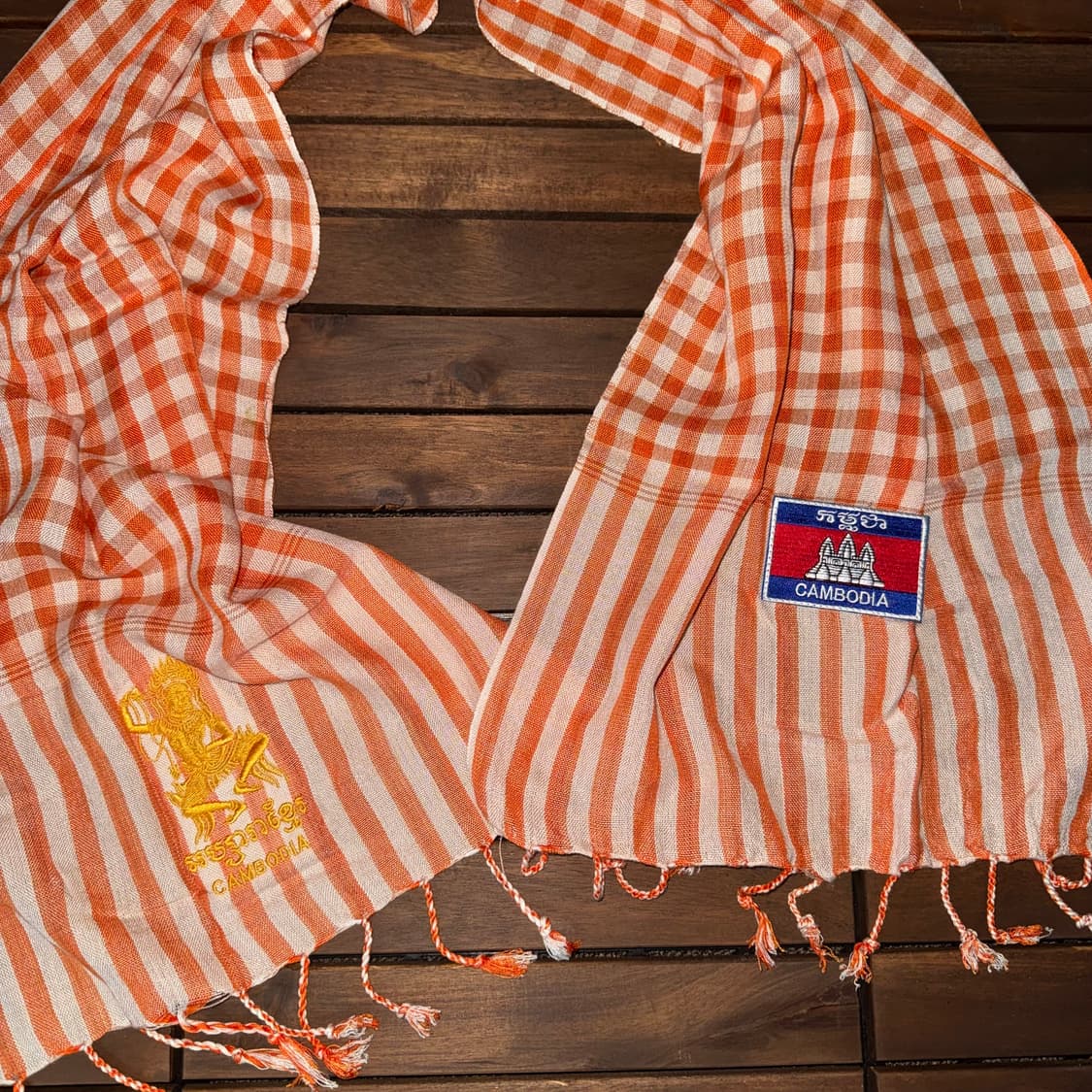 캄보디아 전통 체크 스카프 끄라마   상품이미지2