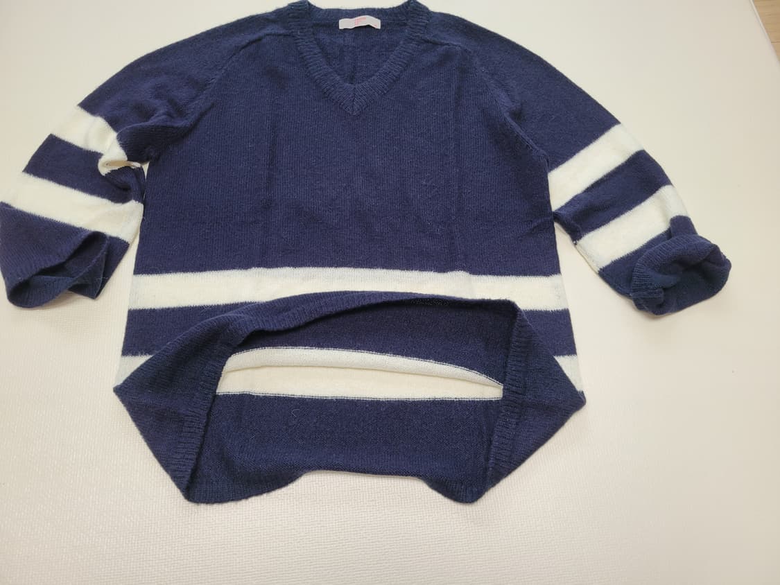 에잇세컨즈 8 seconds V넥 니트 오버핏 105 네이비 상품이미지6