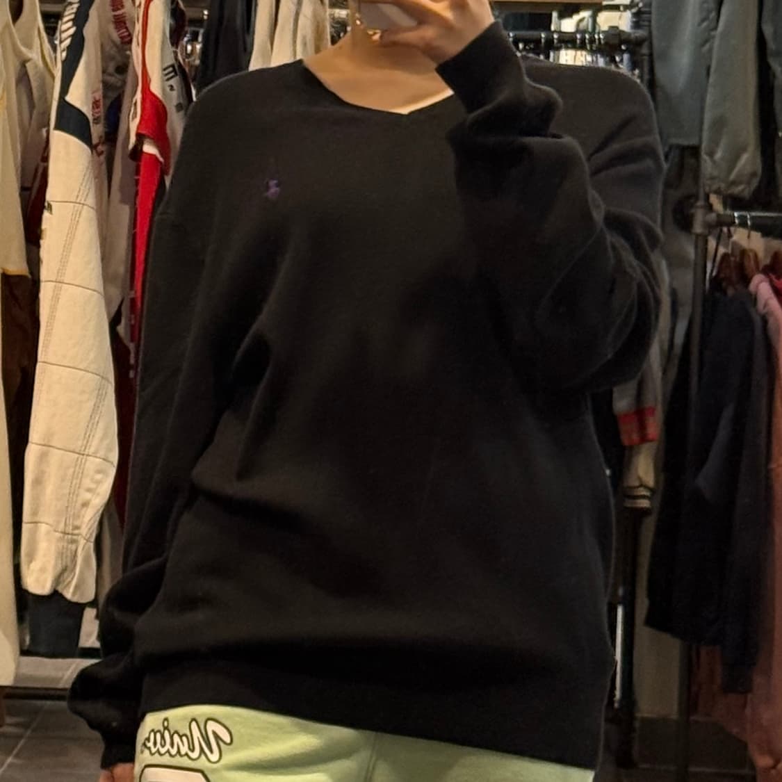 [NO.9] 폴로 브이넥 블랙 니트 상품이미지2