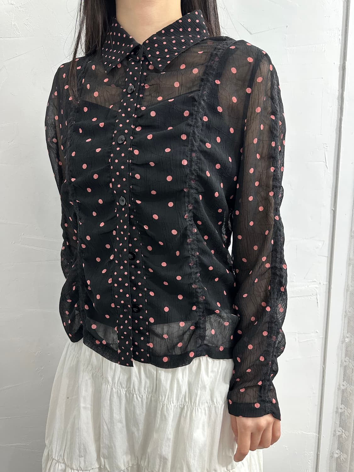dot shirring shirt 상품이미지4