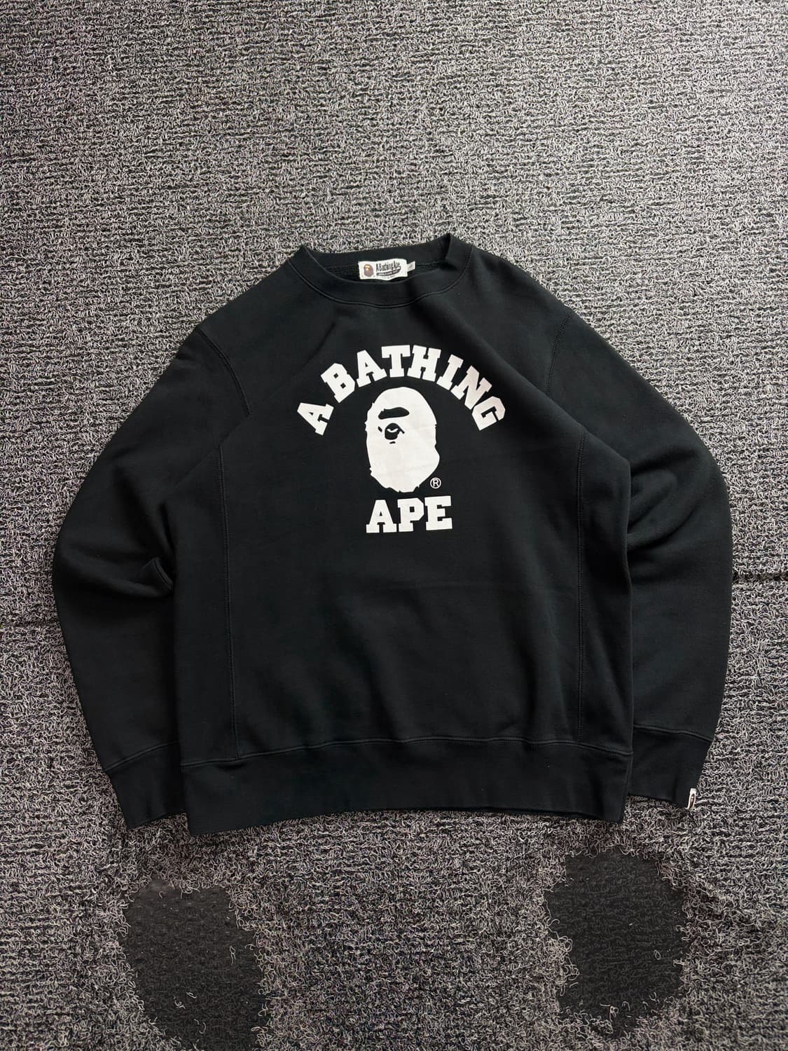 베이프 컬리지 크루넥 스웻 셔츠 블랙 3977 상품이미지2