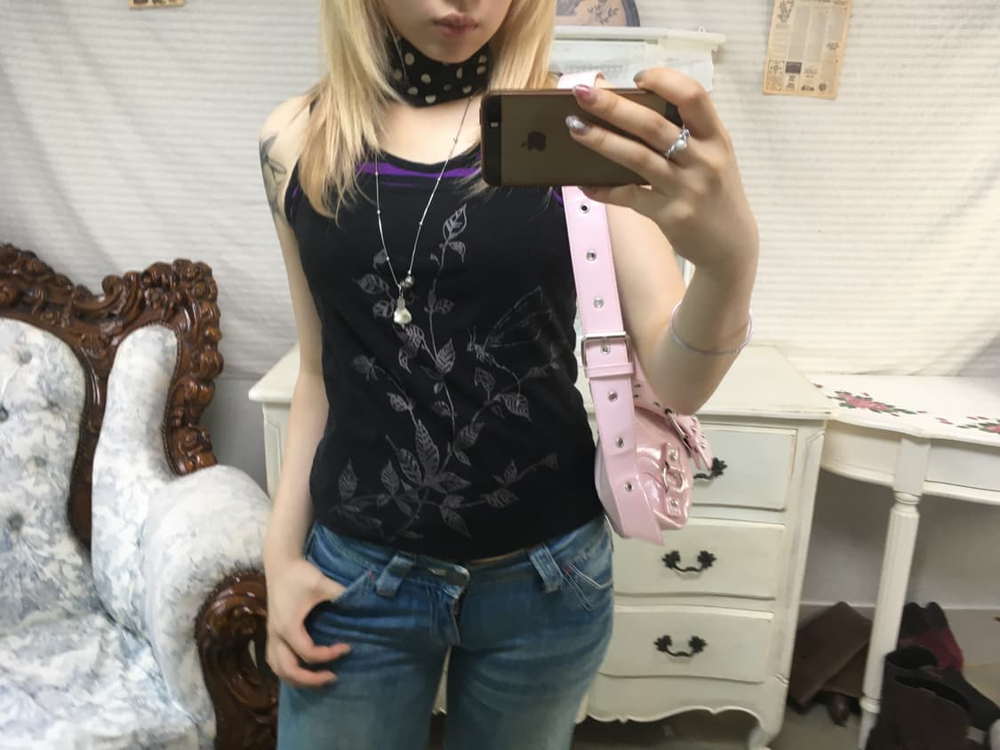 Set) michel klein 프린팅 나시 + 퍼플 스트라이프 나시 상품이미지2