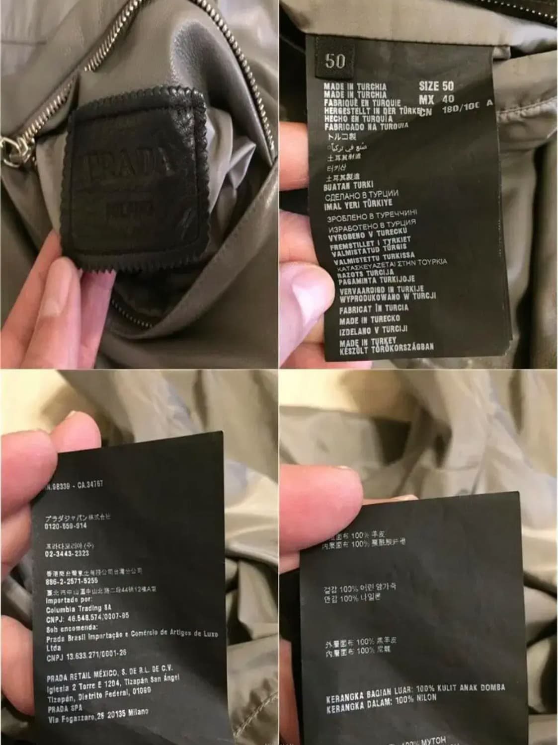 PRADA 프라다 리버서블 블루종(레더/나일론)50 사이즈-해외발송 상품이미지10