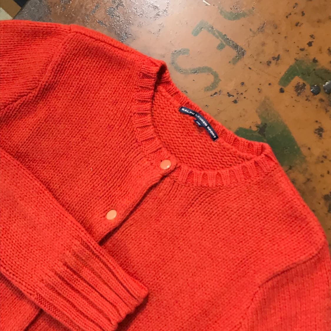 폴로랄프로렌 다크 오렌지 헤비 울 라운드넥 가디건 여성 55  상품이미지3