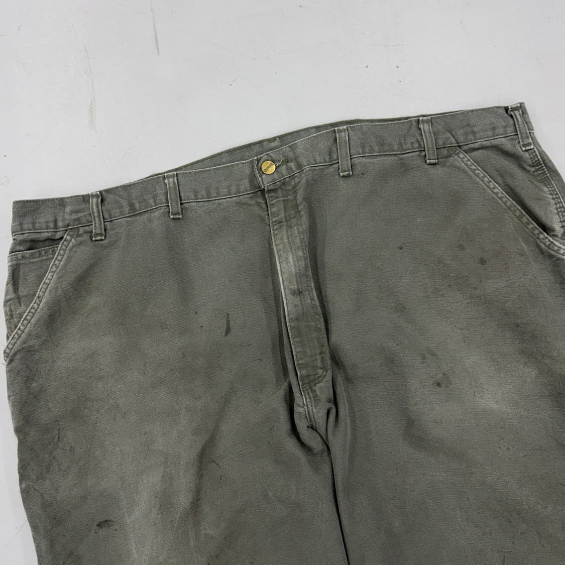 칼하트 OG 모스그린 빅사이즈 가죽패치 카펜터 덕캔버스 워크팬츠 상품이미지4