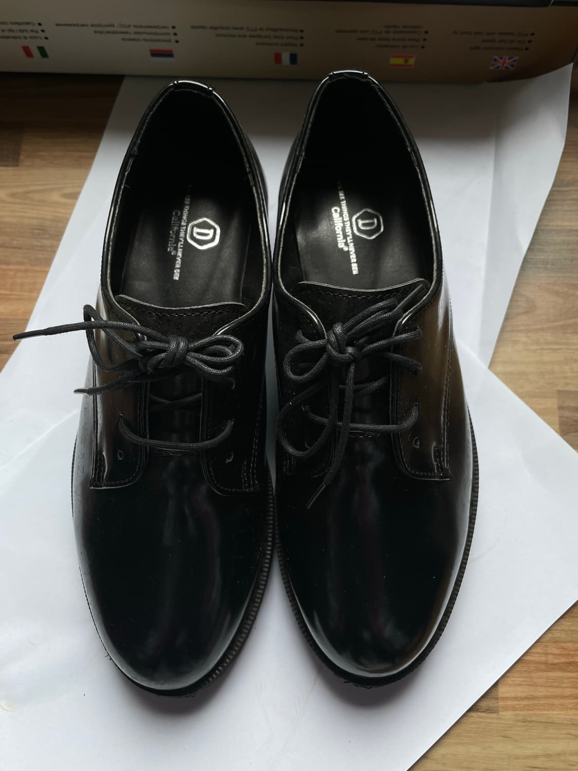 발편한 캘리포니아 블랙 레더 더비 슈즈 상품이미지1