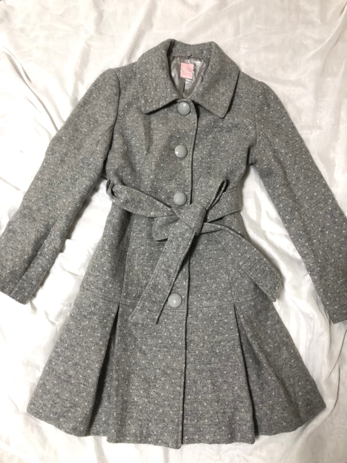 그레이 갸루 원피스 코트 라떼갸루 핀터깔 플레어 코트 상품이미지3