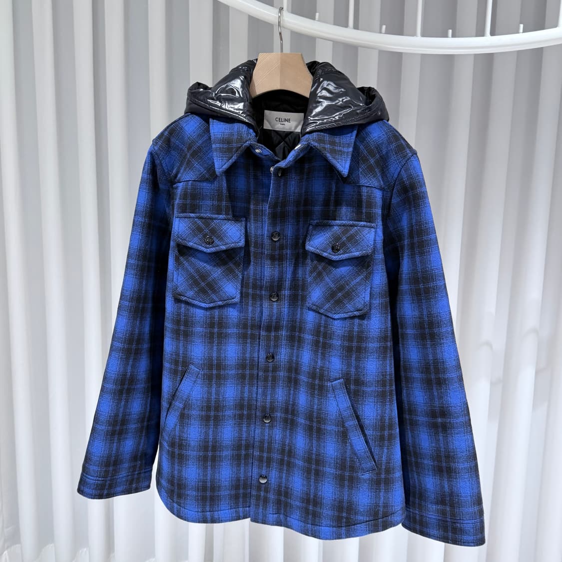 52 / 셀린느 백로고 플란넬 셔츠 패딩 자켓 상품이미지3