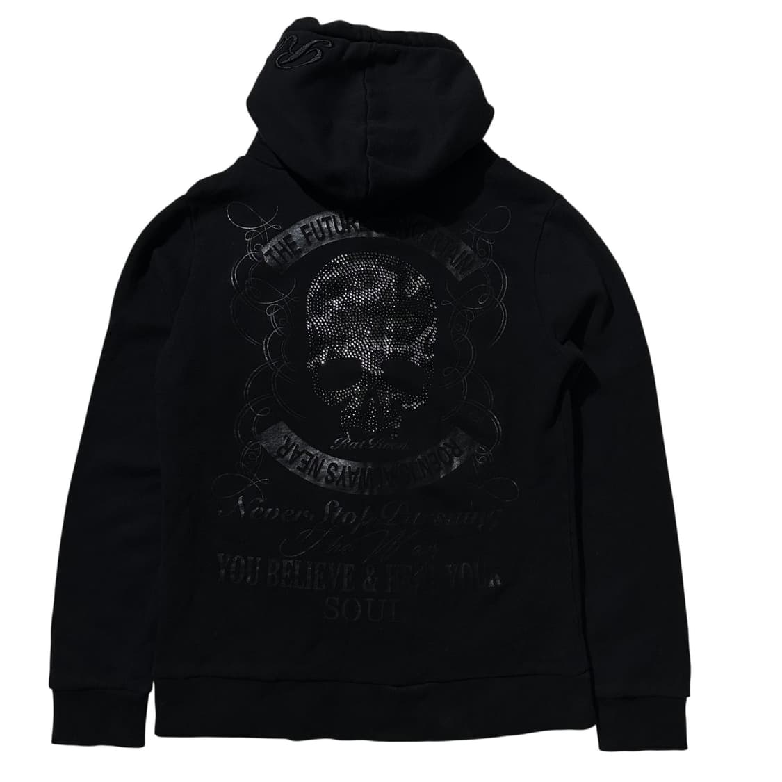 로엔 Y2K 큐빅 스컬 후드집업 블랙 상품이미지1