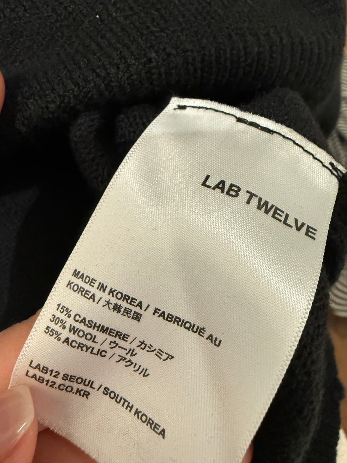 랩12 블랙 캐시미어 15%포함 니트 상품이미지5