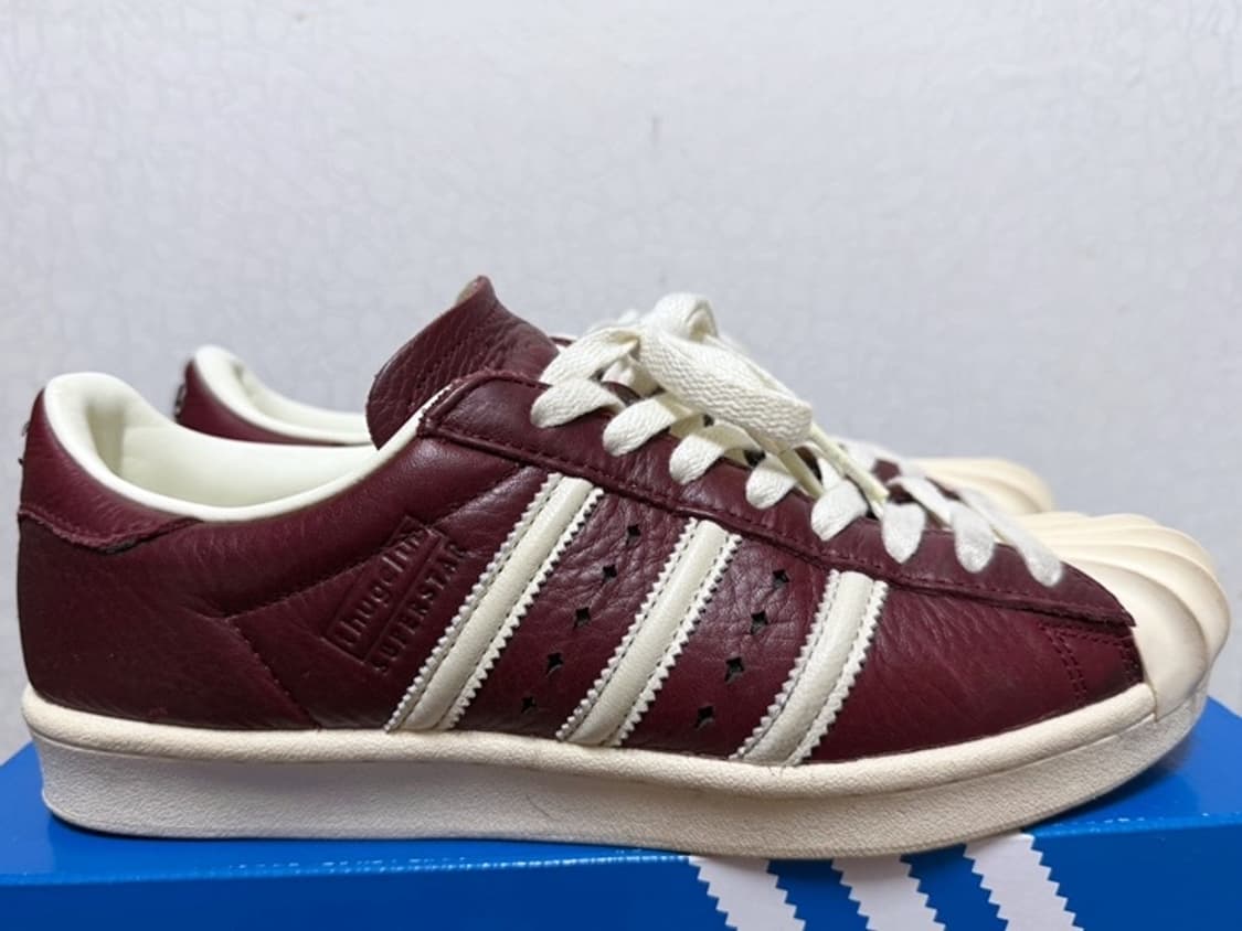 아디다스X떠그클럽 슈퍼스타 빈티지 판매합니다. [버건디/260mm] 상품이미지1