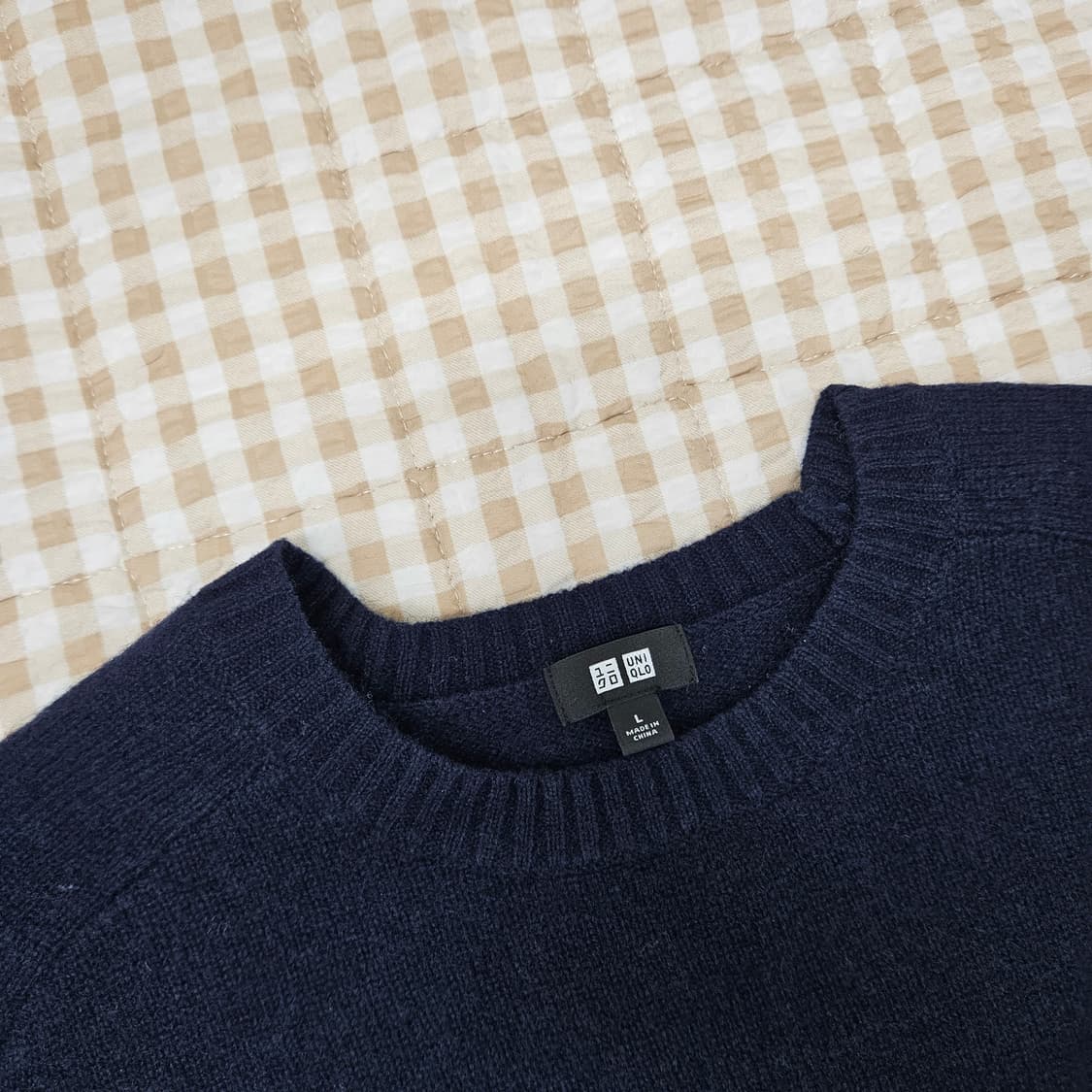 유니클로 울100 긴소매 니트 남자100 상품이미지2