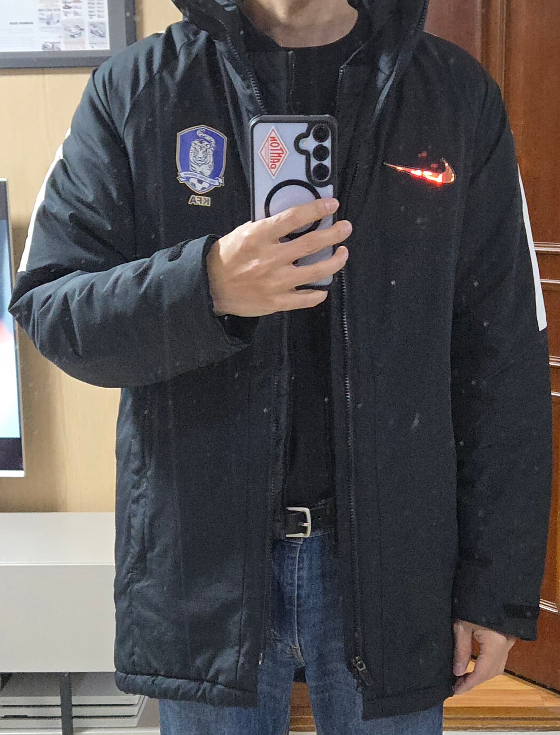 (착샷) 나이키 국가대표 유니폼 미드필드 패딩 자켓 레트로  상품이미지8