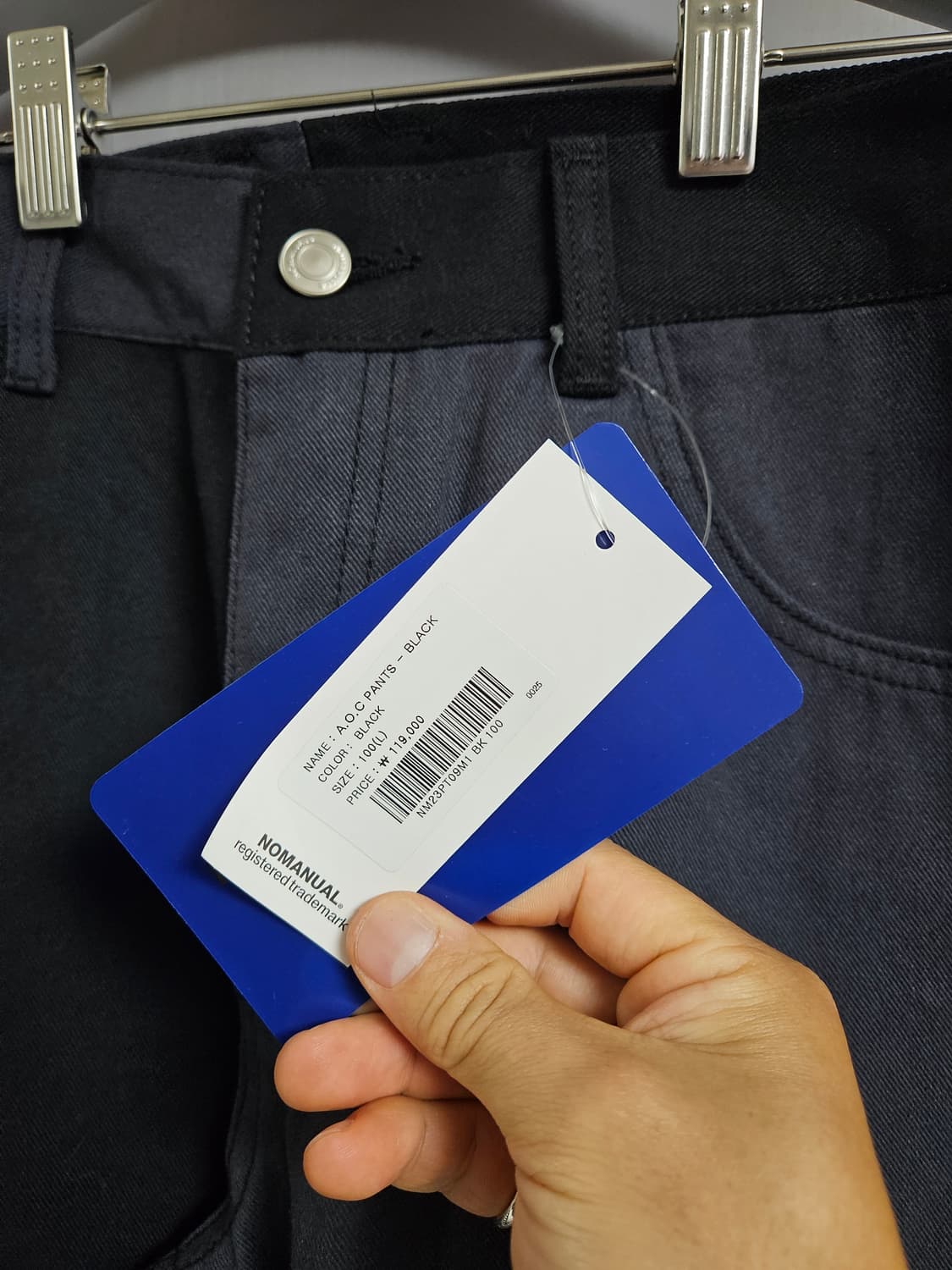 노매뉴얼 A.O.C 팬츠 블랙 100 새상품 상품이미지2