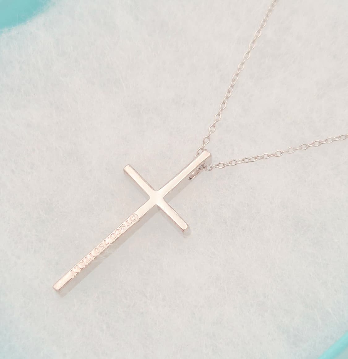 [중고명품셀렉트]티파니앤코 화이트 골드 크로스 팬던트 목걸이 상품이미지4