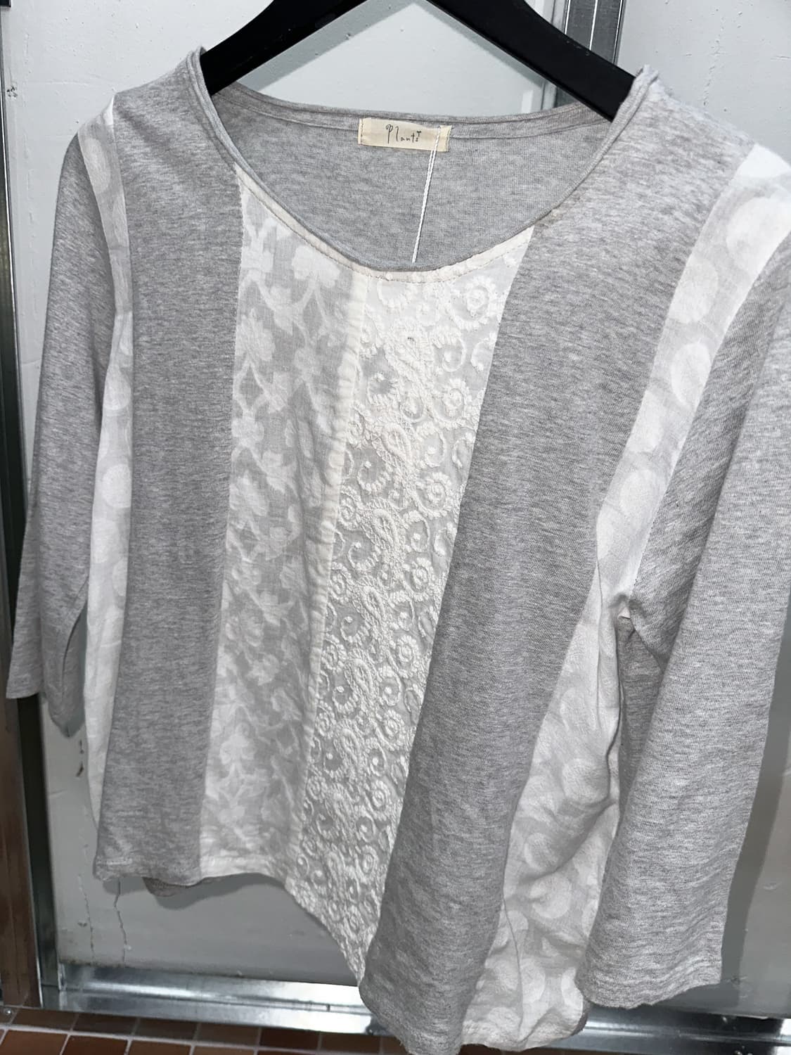 mix lace pannel top 상품이미지2