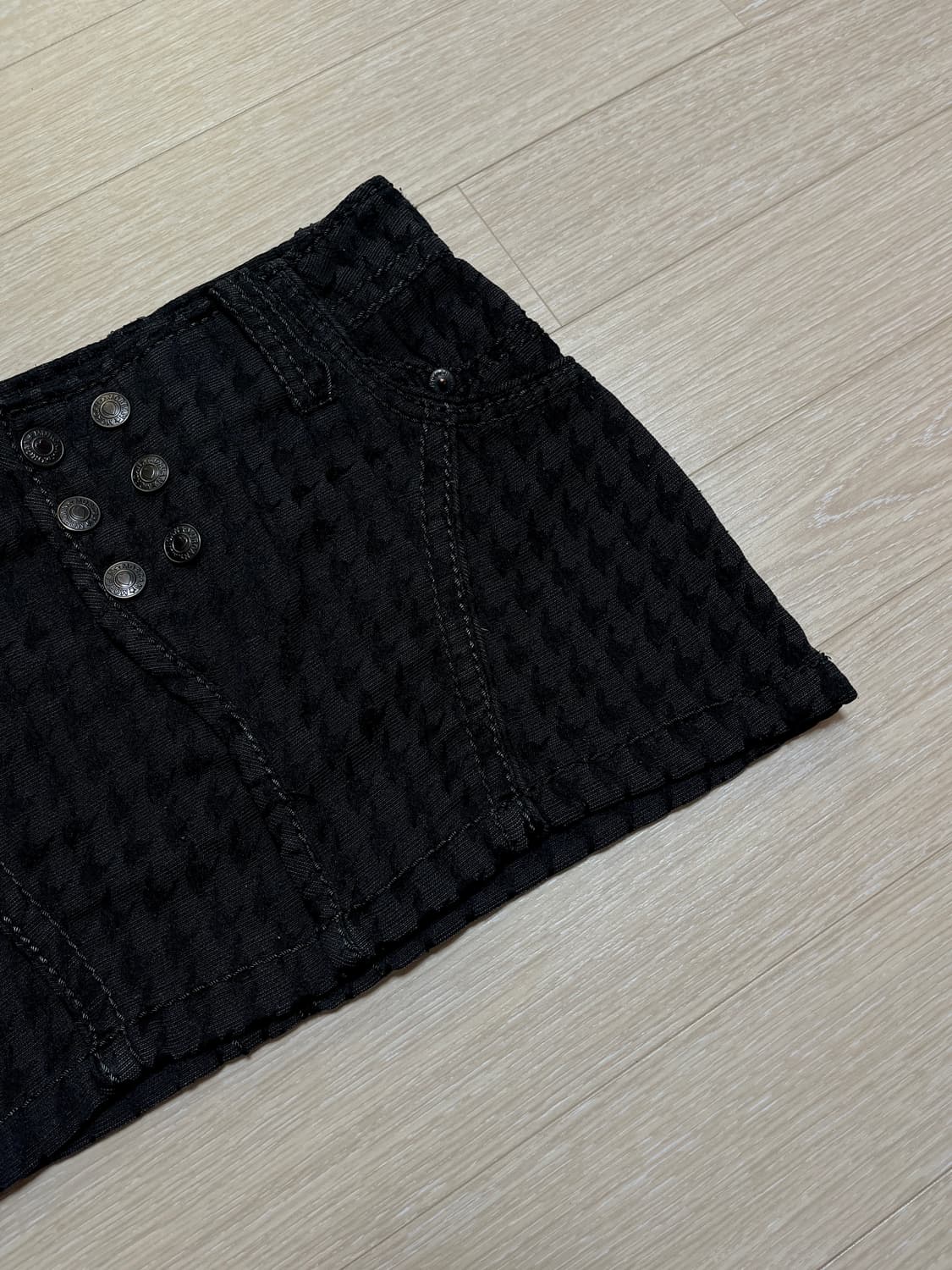 빈티지 y2k 90s 블랙 하운드투스 로우라이즈 미니스커트 상품이미지1