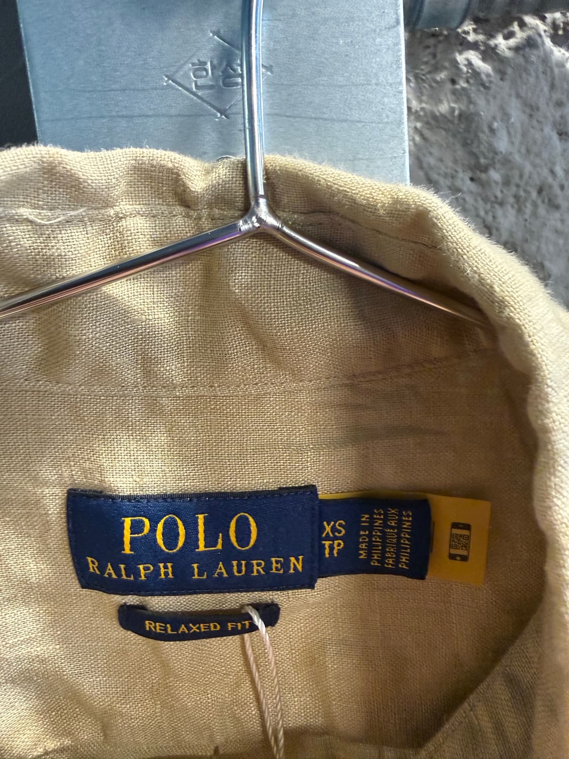 폴로 랄프로렌 POLO 린넨 100% 릴렉스핏 셔츠 베이지 XS 상품이미지5