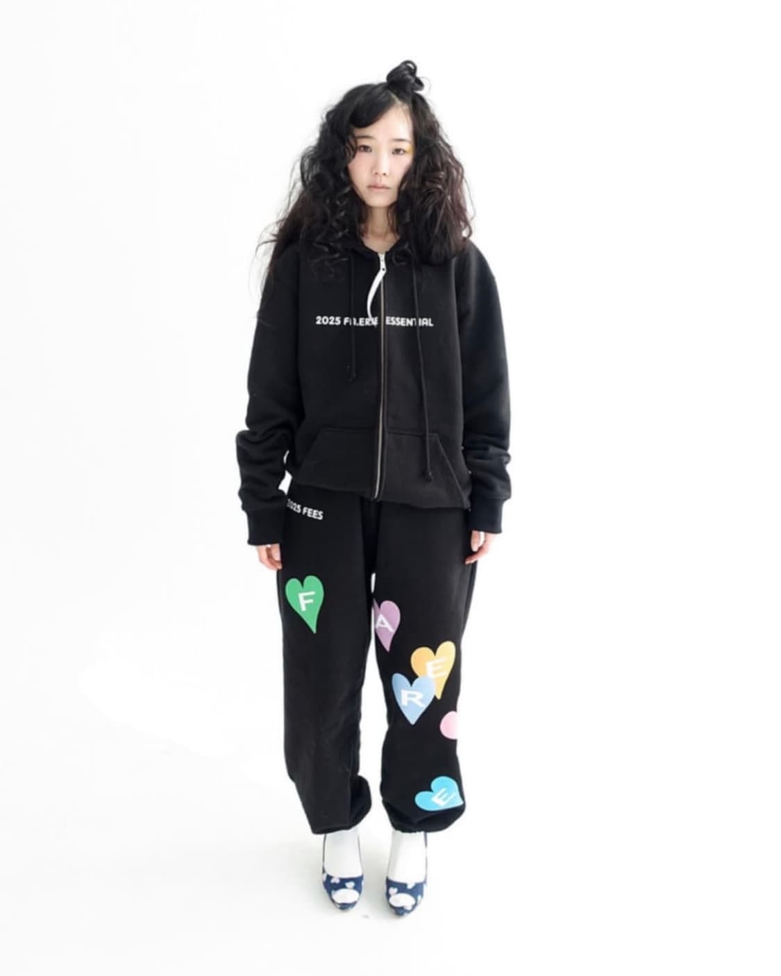 샵페어리 벌룬 하트 후드집업 조거팬츠 셋업 상품이미지1