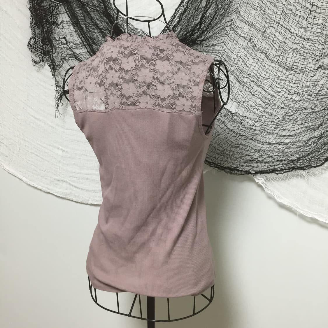 Rose lace sleeves top 상품이미지5