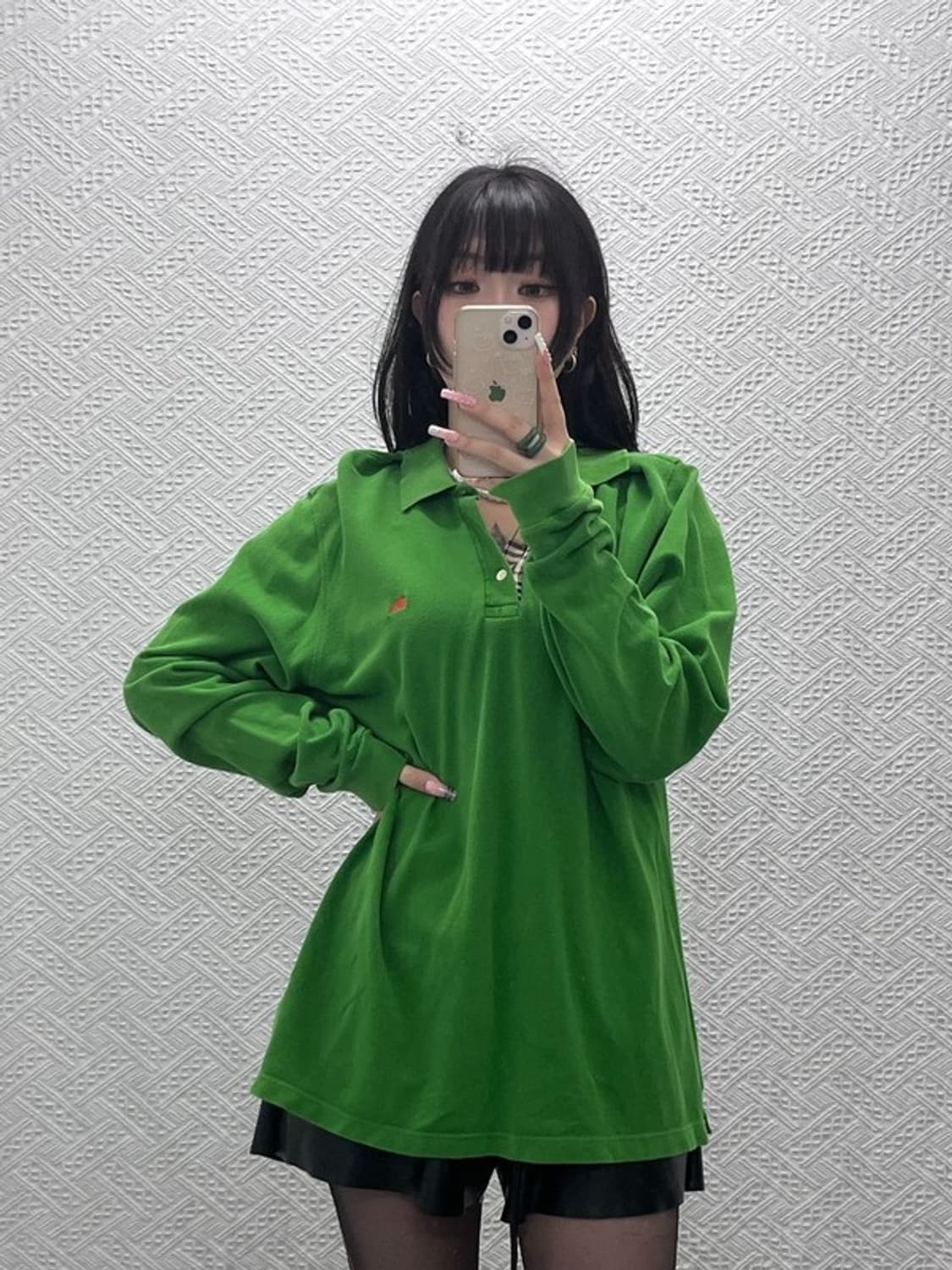 버버리 빈티지 캐주얼 레트로 그린 카라 롱슬리브 XL C12560 상품이미지2