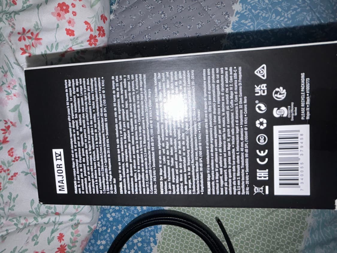 마샬 메이저4 헤드폰 블랙 상품이미지9