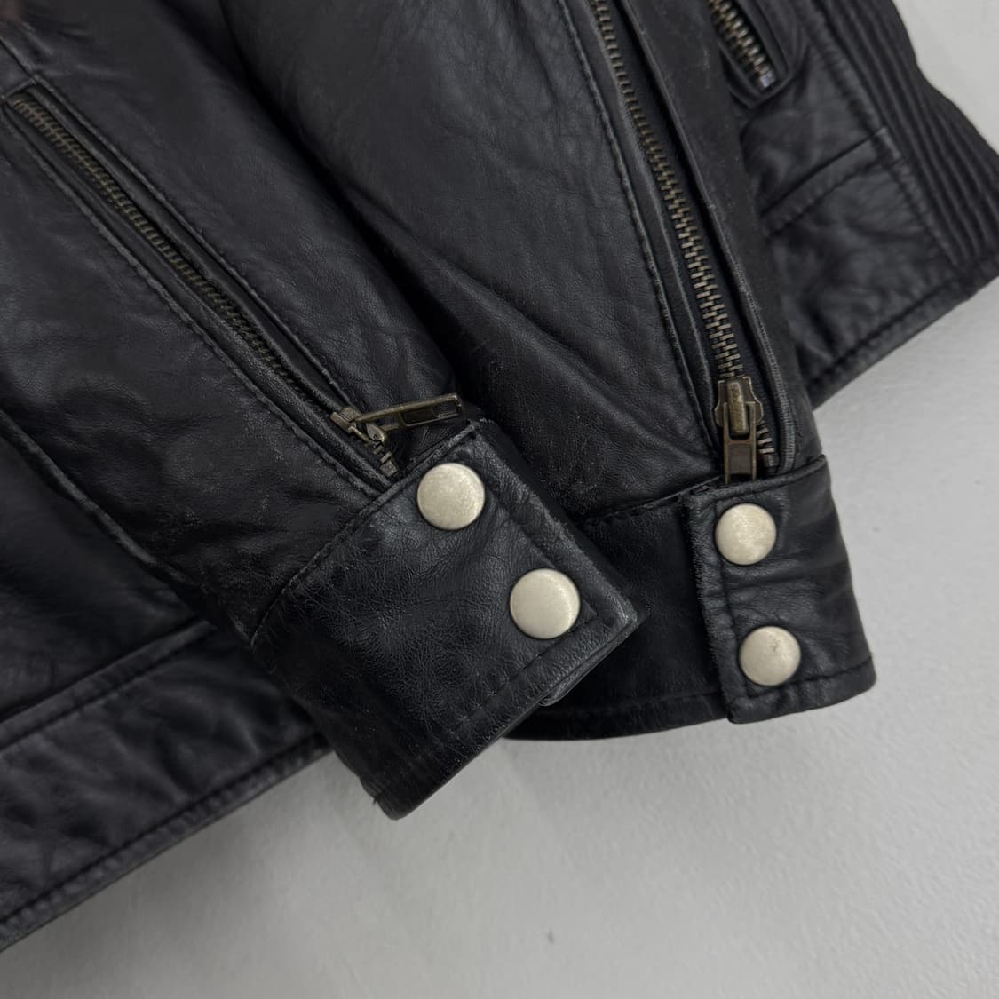 JPN 제팬 리얼레더 바이커 가죽 푸퍼 숏패딩 상품이미지4