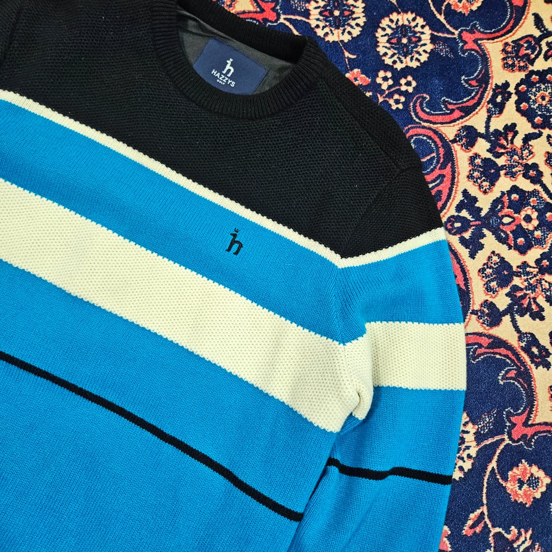 헤지스(HAZZYS) 스트라이프 방풍 니트 스웨터 M 상품이미지2