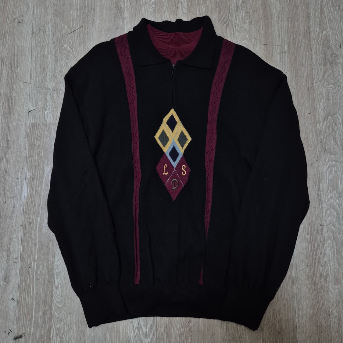 이동수 남성 골프웨어 다이아몬드 패턴 방풍 니트 L(100) 상품이미지1