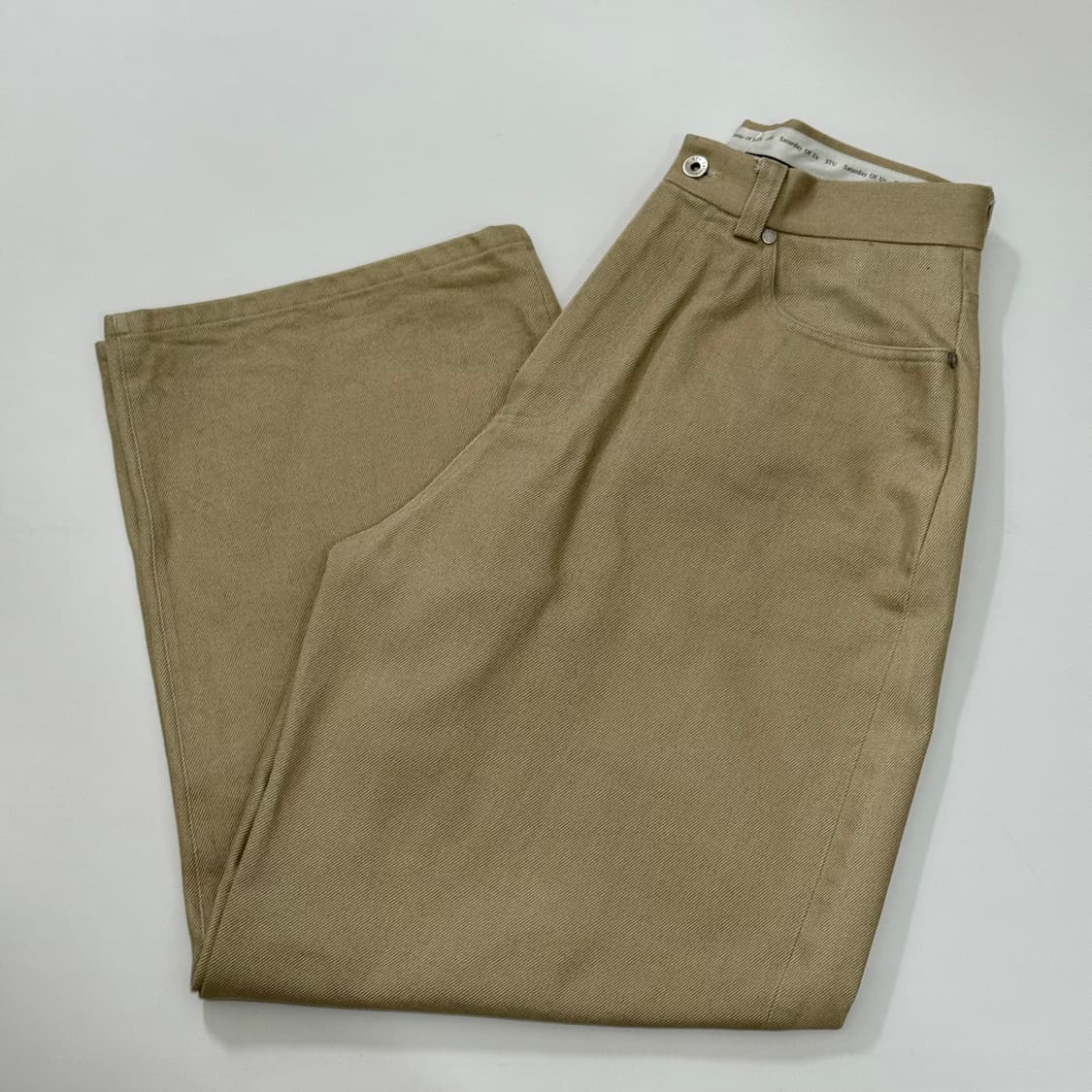 STU 에스티유 와이드 코튼 팬츠 바지 베이지 S사이즈 상품이미지4