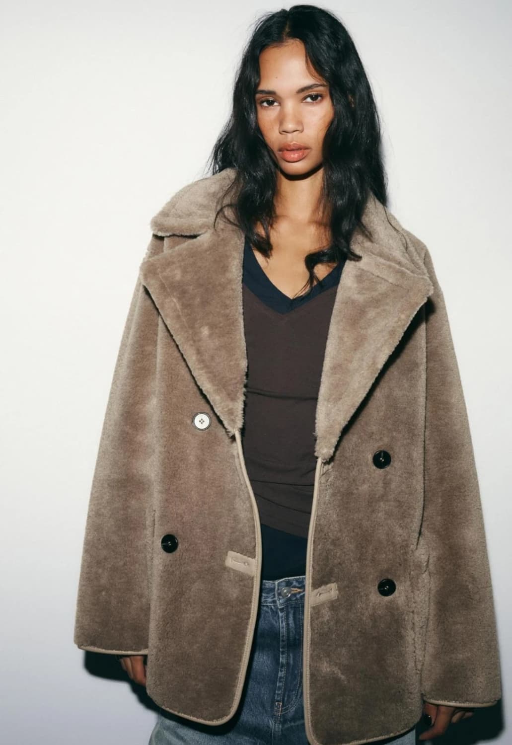 자라 여성 리버시블 더블 페이스드 퍼 코트 (새상품) 상품이미지2