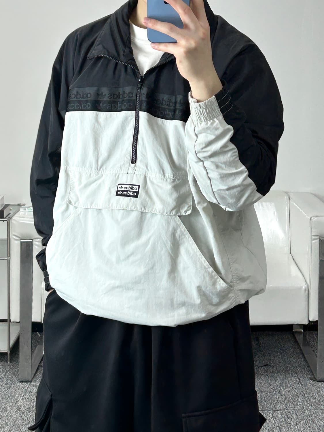아디다스 BLKD 오레오 배색 아노락 L 상품이미지2
