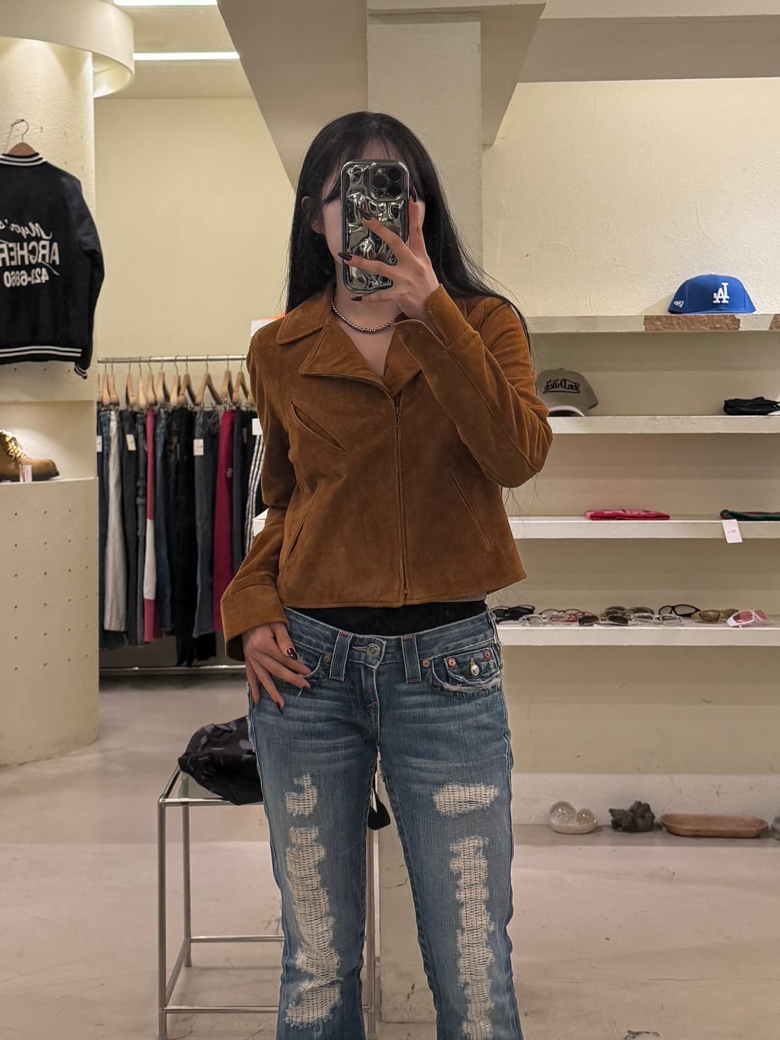 빈티지 우먼 스웨이드 자켓 U1328 상품이미지1