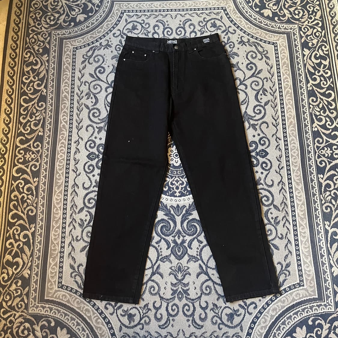 34 베르사체 진스 꾸뛰르 빈티지 블랙 데님 팬츠/W2447 상품이미지1