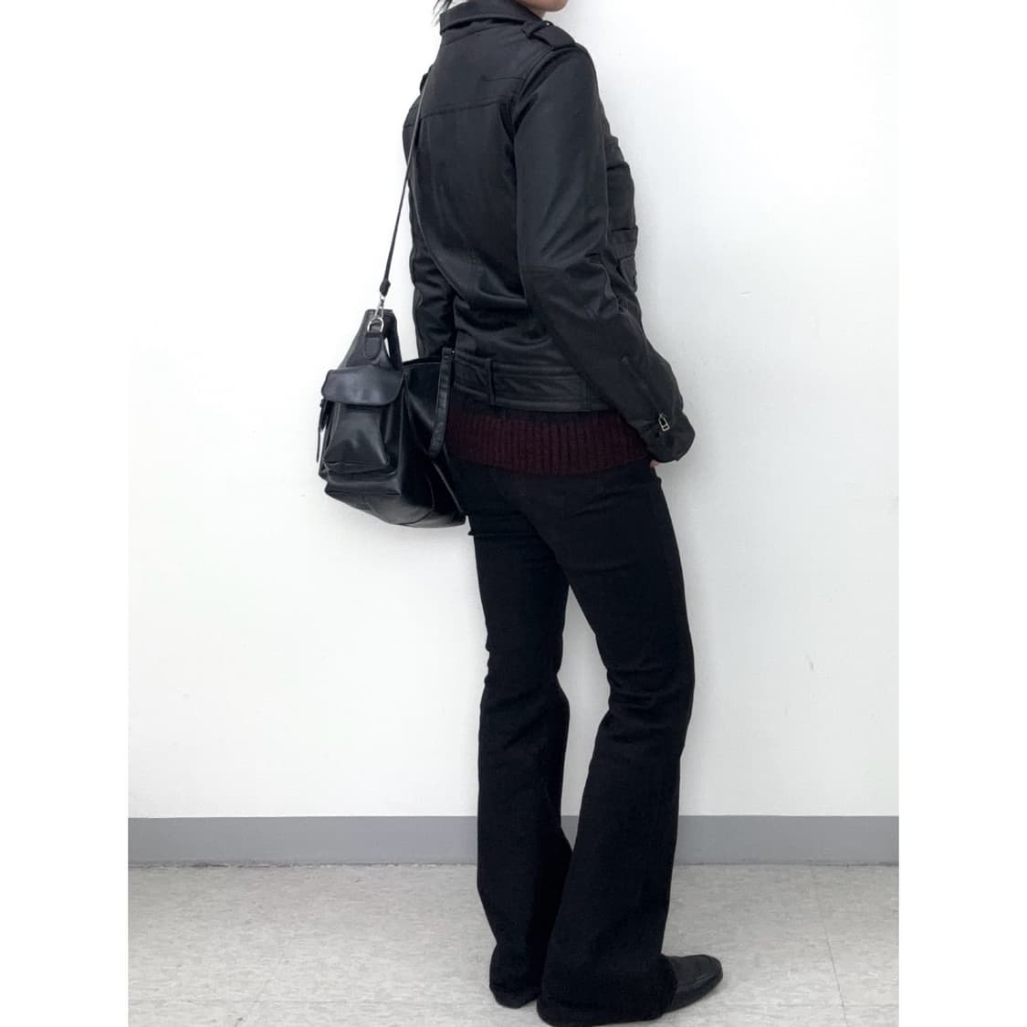 빈티지 블랙 레더 필드 자켓 락시크 상품이미지4