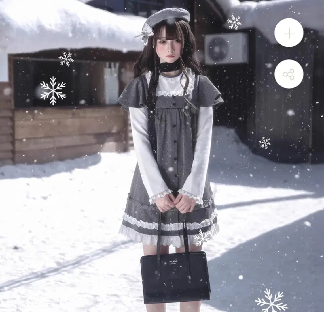 munusmachina 일브 일본 도킹 도트 원피스 양지뢰 갸루 빈티지 상품이미지1