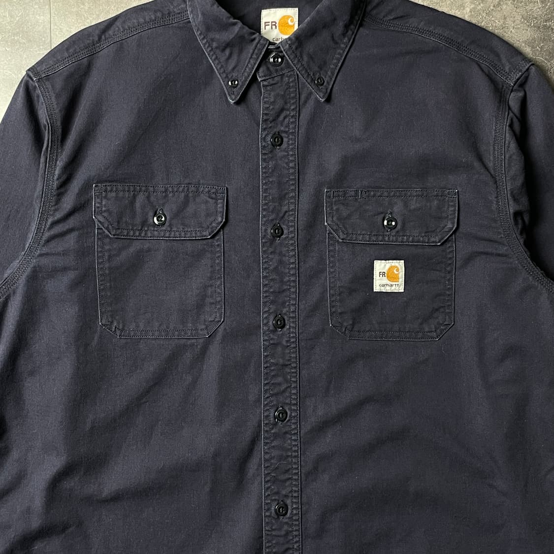 CARHARTT 칼하트 빈티지 네이비 플랩포켓 워크 셔츠 A00884 상품이미지3