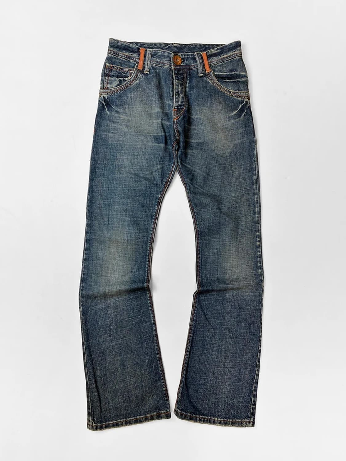 Selected 이태리 오렌지 가죽 배색 데님 팬츠 PN5572    상품이미지1