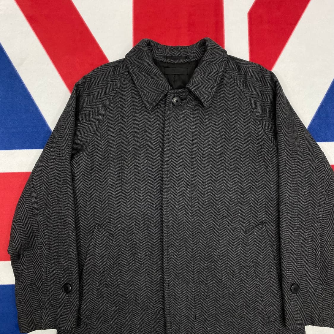 유니클로 헤링본 롱코트 M 실측 L  상품이미지3