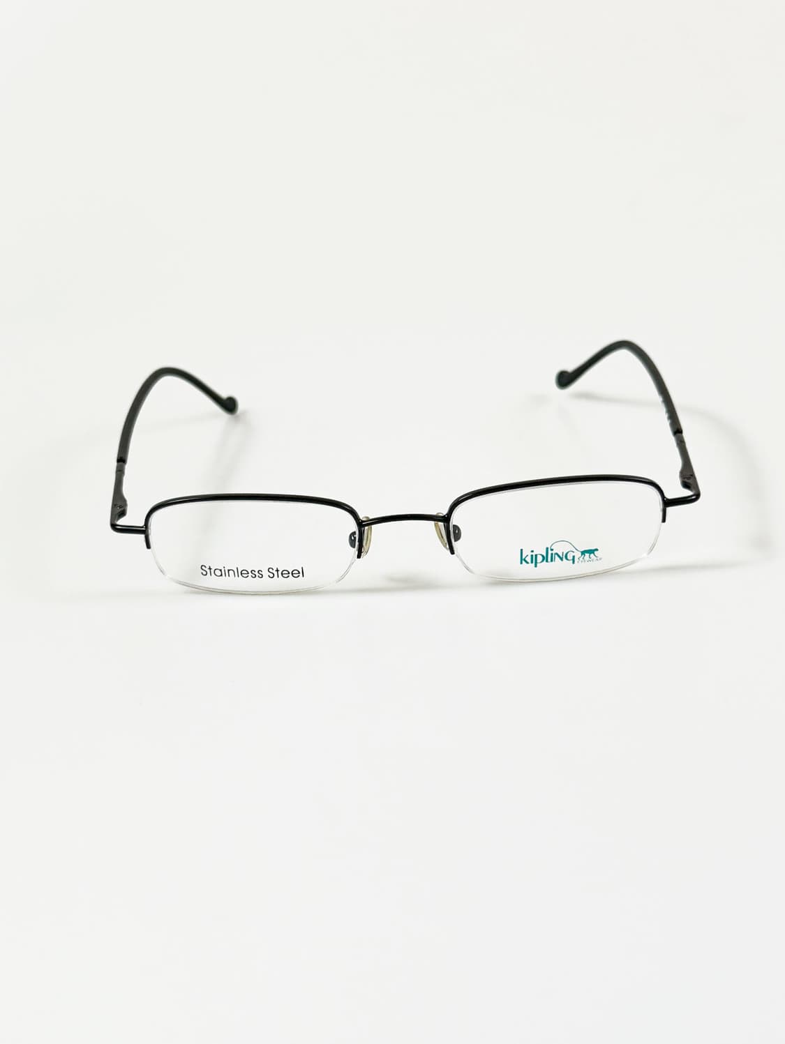 90s KIPLING 블랙 반무테 스퀘어 프레임 빈티지 안경 상품이미지1